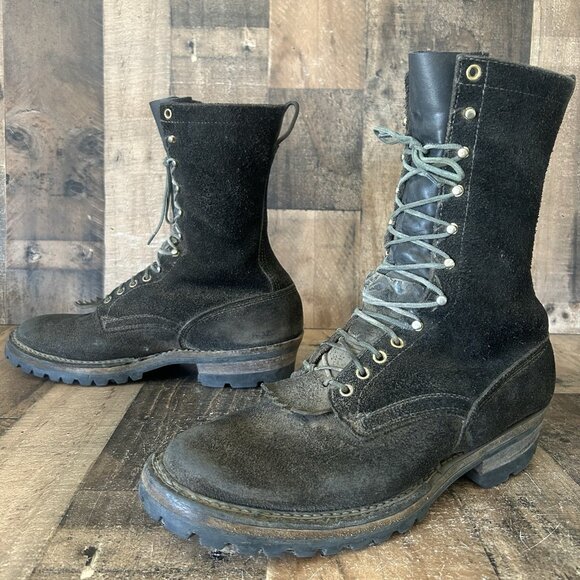 Whites Smokejumper Roughout Logger Packer Plain Toe Work Boots Mens 13 E - Picture 9 of 12